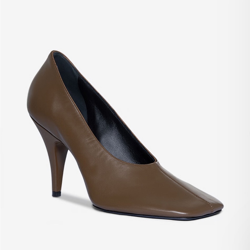 Phoebe Philip Soft Pump 90 Square Toe Nappa Leather Pumps - size 37.5